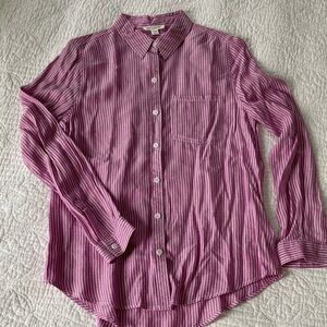beachlunchlounge Women's Fuchsia Striped Button Down Shirt